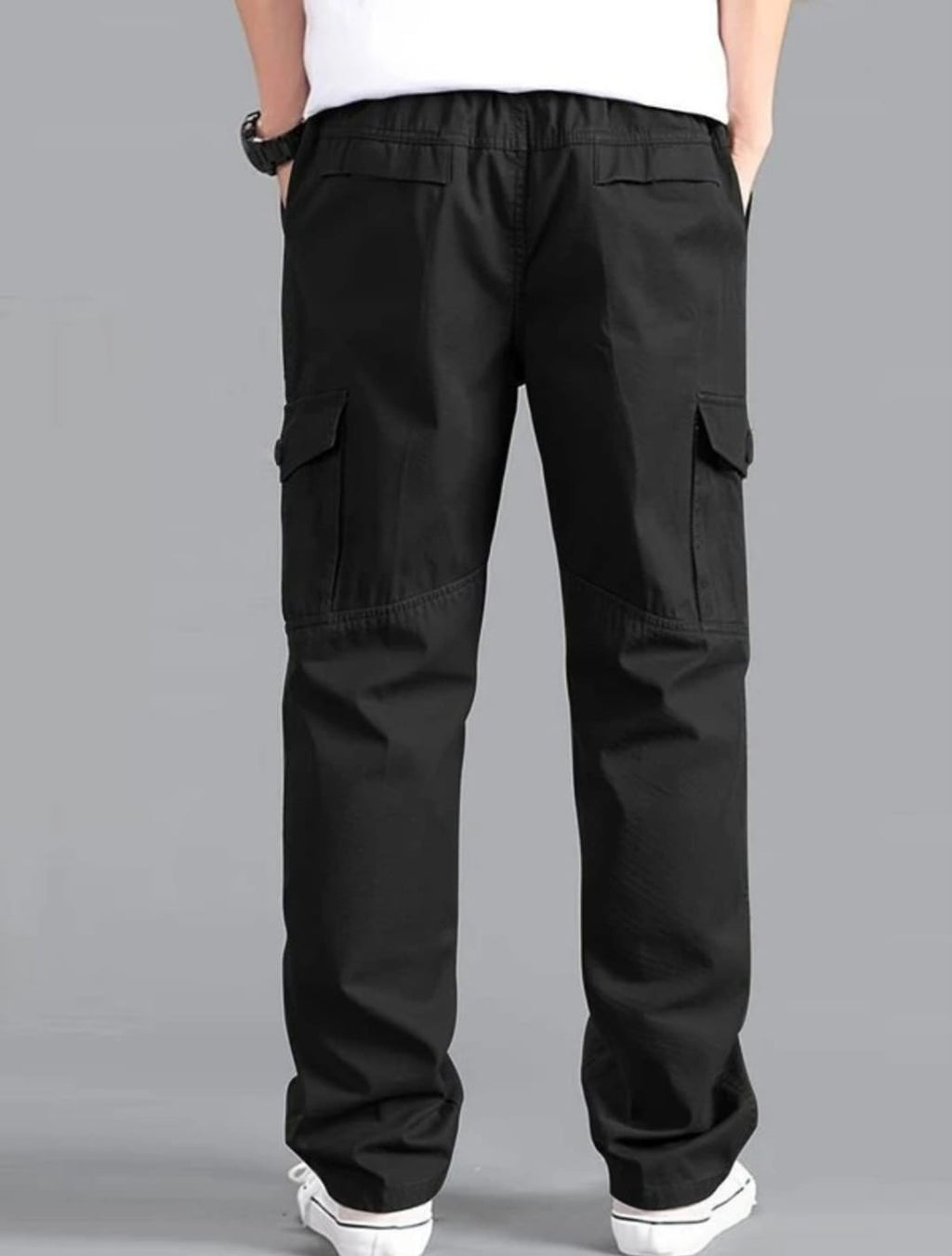 Men Black Cargos