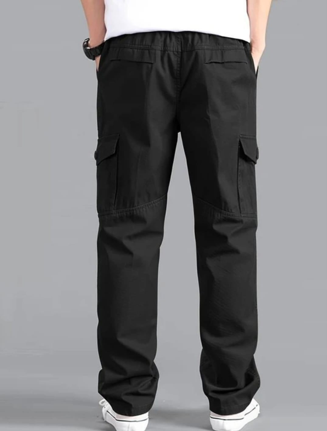 Men Black Cargos