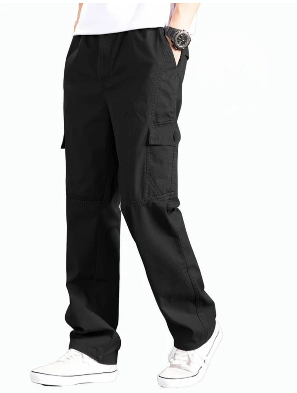 Men Black Cargos