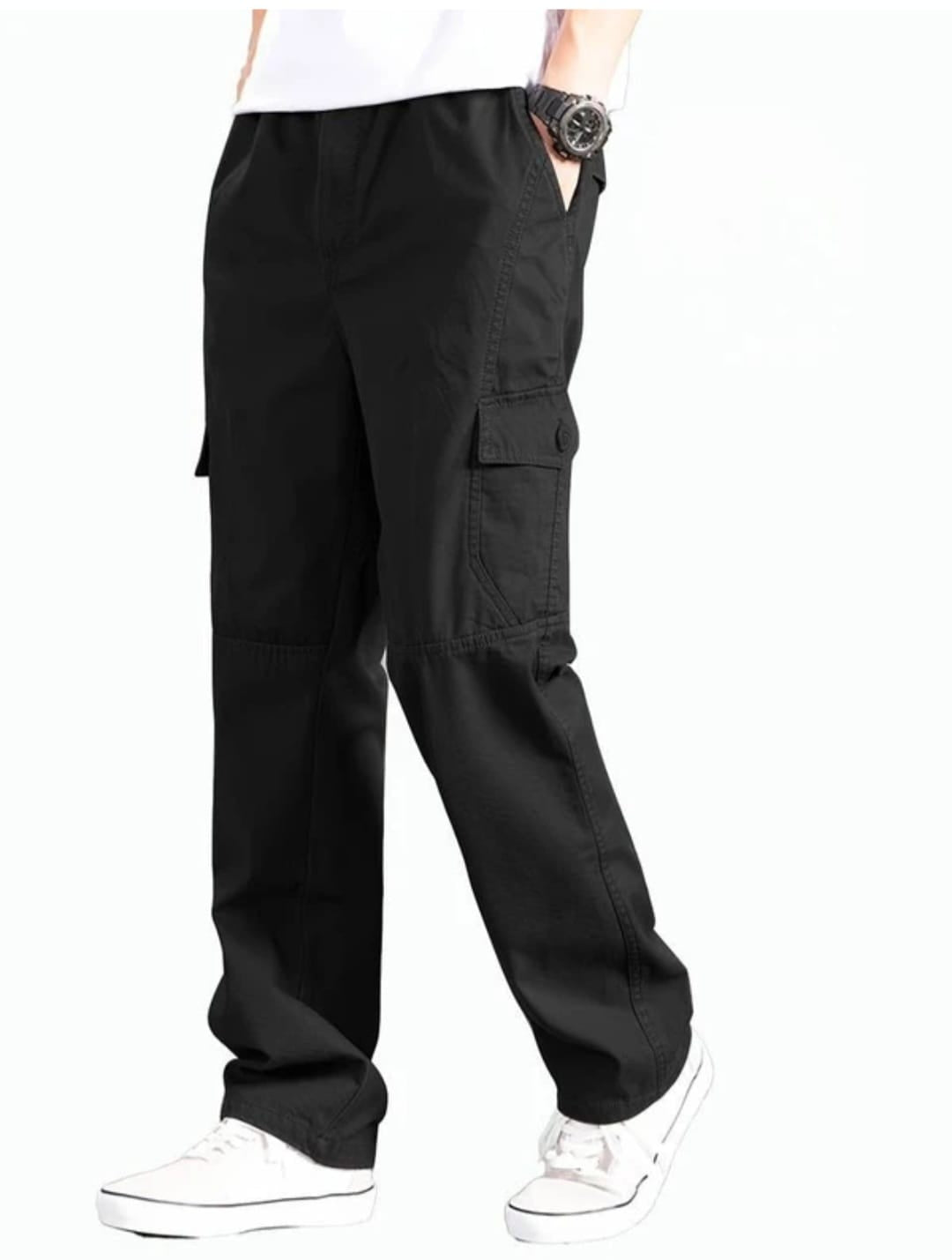 Men Black Cargos